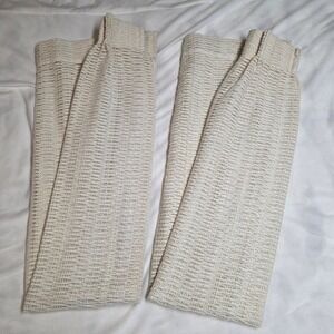 Vintage JCPenney Drapes Curtains, 2 panels 60"Lx22"W crochet style, Cream beige